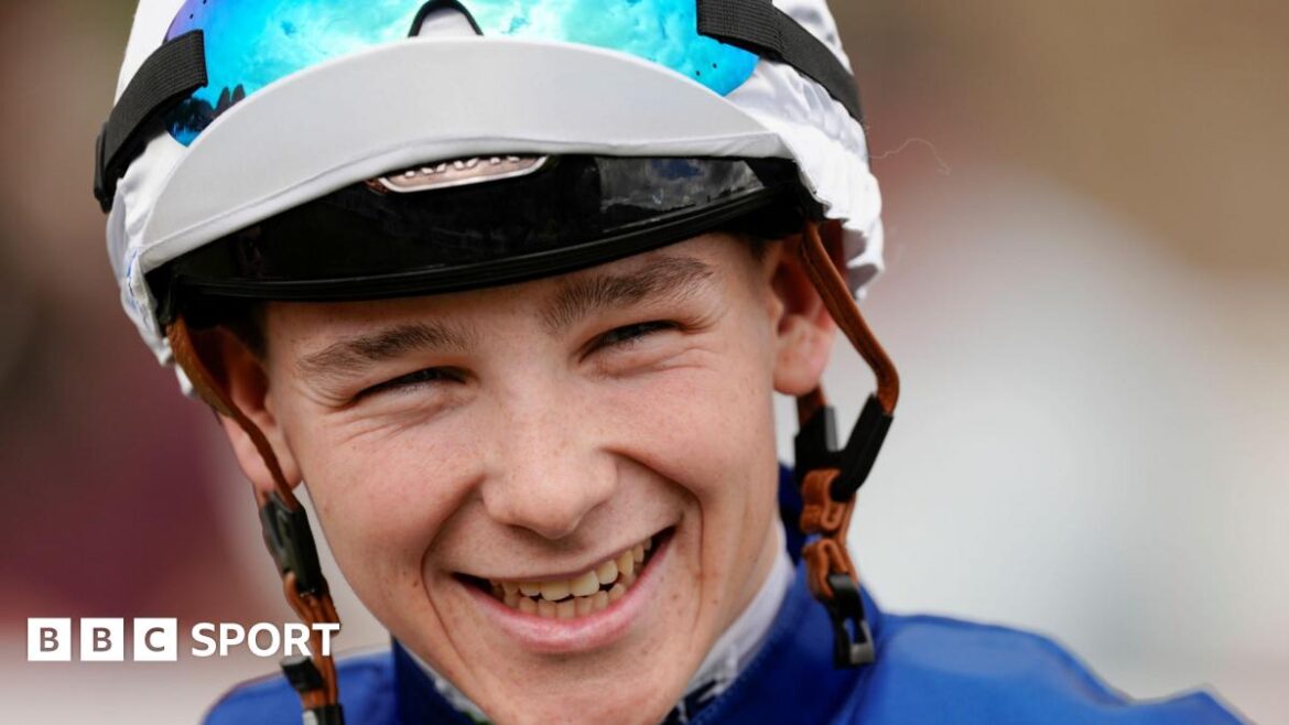 Jockey Billy Loughnane smiles 
