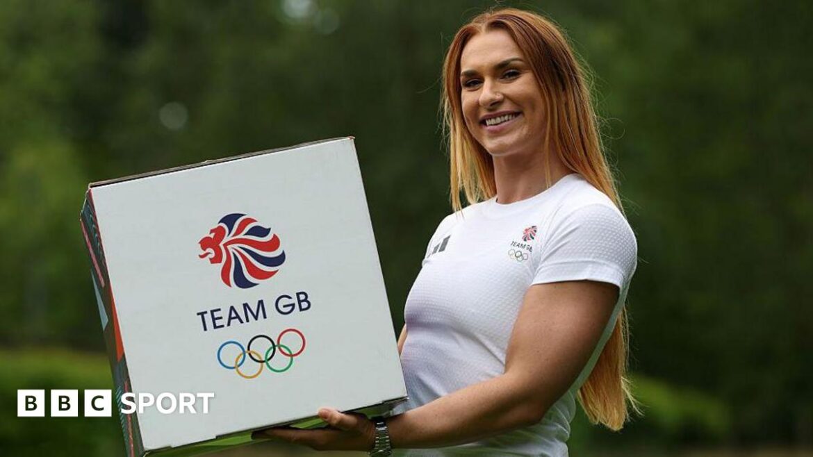 Adele Nicoll with a Team GB presentation block