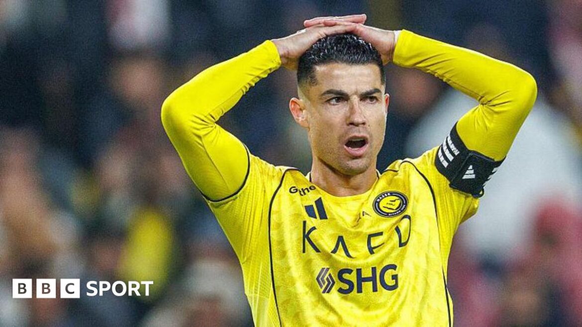 Cristiano Ronaldo puts his hands on his head during a match 