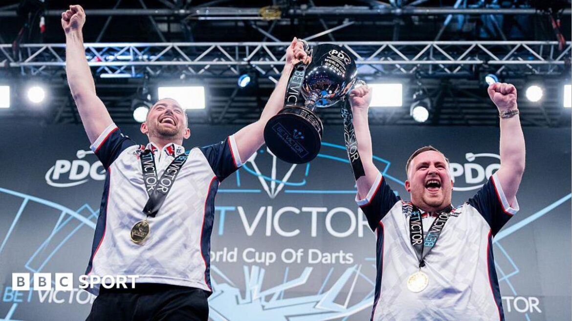 Luke Humphries and Luke Littler lift the World Cup of Darts trophy