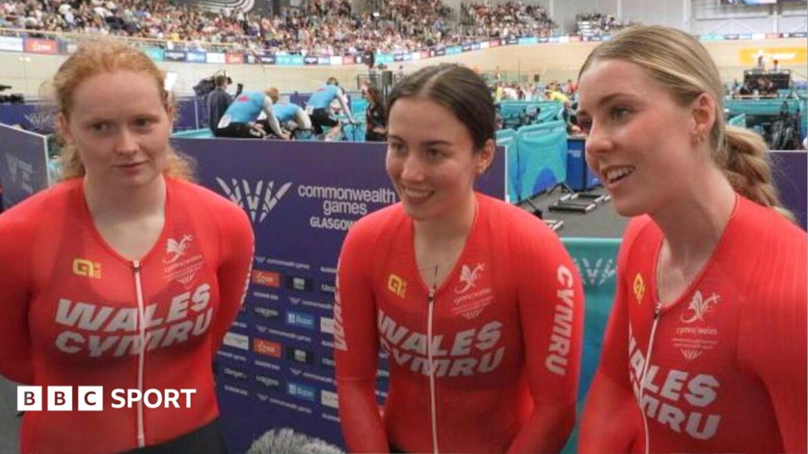 Wales team sprint cycling squad