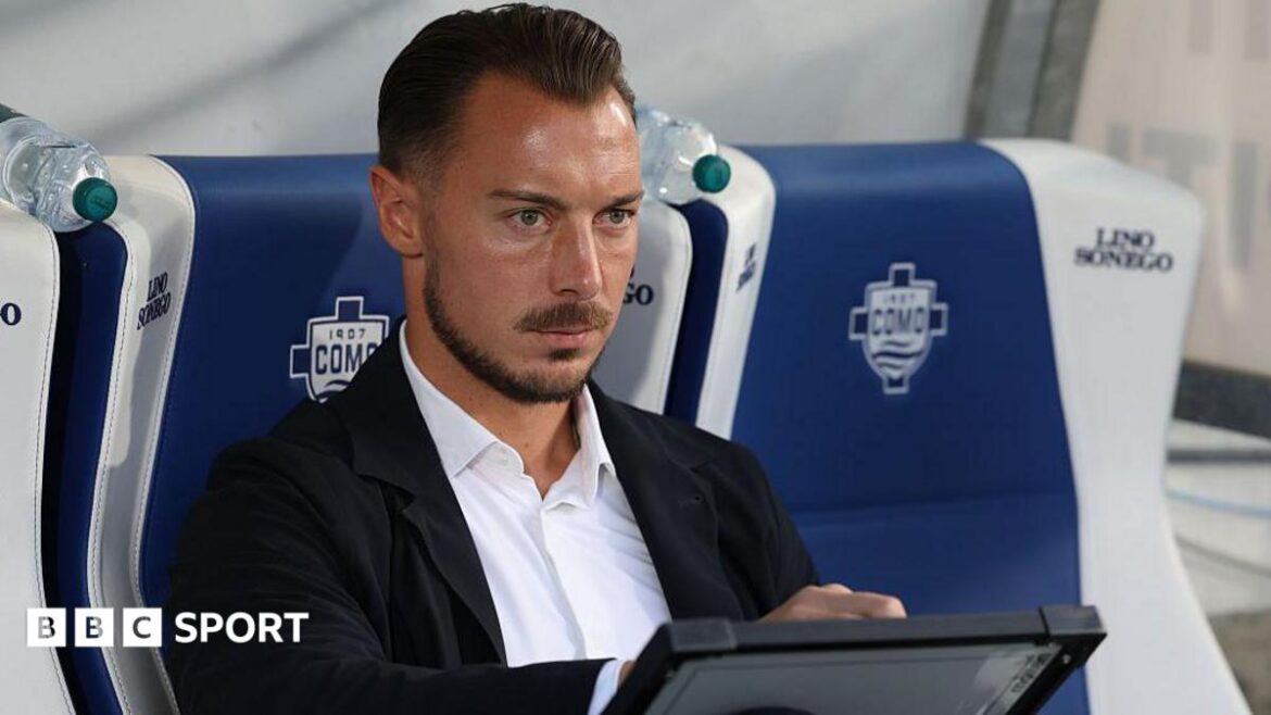 Matthias Jaissle in the dugout during his time as Al-Ahli manager